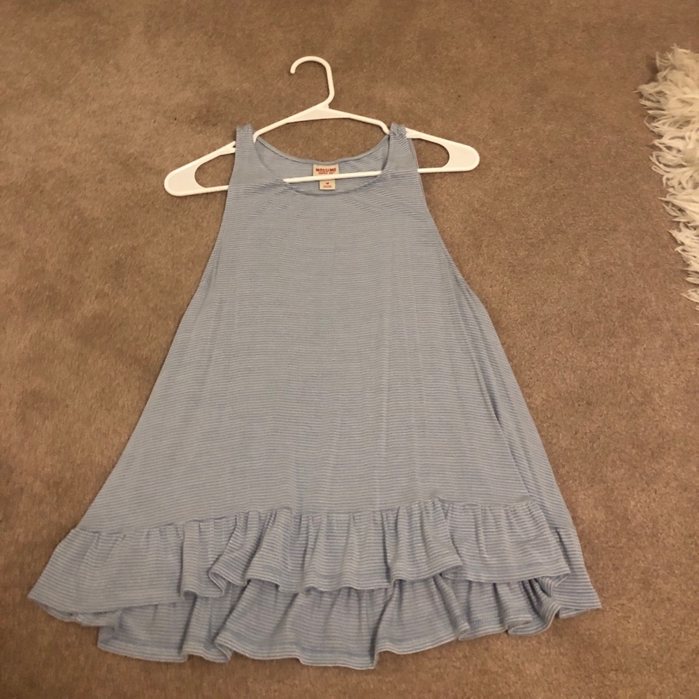 Blue and White Stripped Flowy Tank
